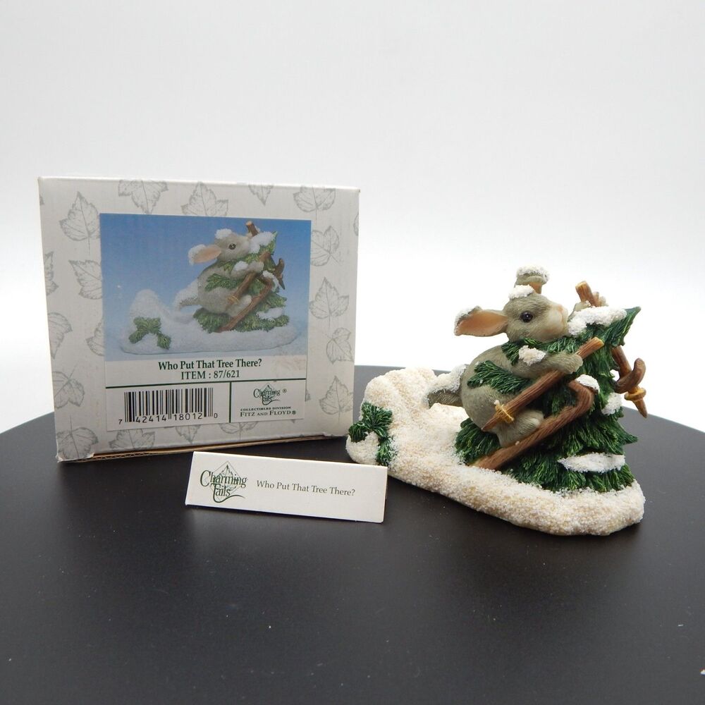 Charming Tails Who Put That Tree There Figurine 87/621 Figure Fitz Floyd 1998